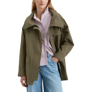 Marc O'Polo Denim Damen Parka mit Stehkragen oversized, Grün (Dark Wood), XXL