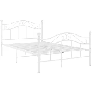 vidaXL Bett Weiß Metall 120x200 cm