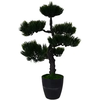 Progarden Bonsaibaum im Blumentopf grün schwarz 50cm Modern Zimmerpflanze