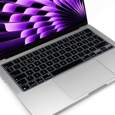Silikon-Tastaturabdeckung für MacBook Air 15,3 Zoll 34,5 cm (13,6 Zoll) A2681 M2 Chip veröffentlicht im Juni 2023 UK/EU-Layout, ultradünn, rutschfestes Zubehör (Englisch)