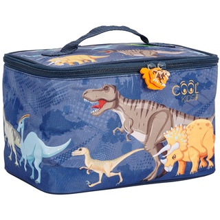 PERLETTI Thermo Lunchbox für Jungen mit Pirat Dinosaurier - Blaue Brotdose 5L für Kinder Kindergarten Grundschule - Isolierte Lunchbag Brotbeutel Weich für Reisen - 15x23x15 cm (Dinosaurier)