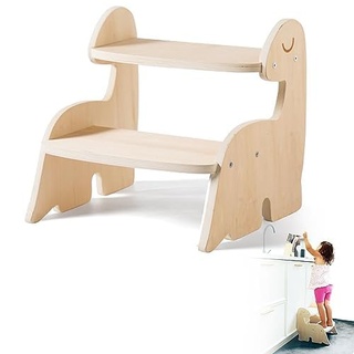 Promise Babe Lernturm Montessori Holz Lernturm Für Kinder, Gegen Wand Regal Schrank Dinosaur Baby Tritthocker 2 Stufe Kinder Möbel Tier Dino Holz Tritthocker Baby Kleinkinderzimmer Bad Küche WC