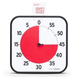 Time Timer ORIGINAL Large 30x30cm - 60 Minute Visueller Analog-Timer Uhr - Optionaler Akustischer Alarm (Lautstärkeregler) Kein lautes Ticken; Zeitmanagement-Gerät (Schwarz)