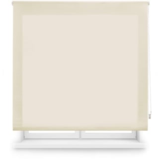 Blindecor Ara | Lichtdurchlässiges Rollo | Beige | 90 x 175 cm (BxH) | Stoffgröße 87 x 170 cm | Rollos für fenster