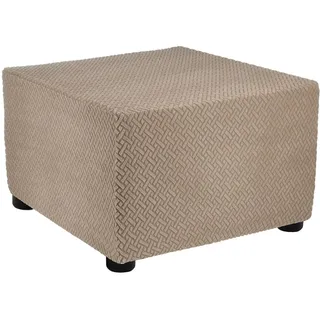 QUARKZMAN 1 Stück Ottomane Schonbezug Hockerbezug, für Länge 57-70cm Hocker Hussen für Fußhocker, Stretch Bezug Waschbar Ottomane Abdeckung Überzug Hocker Protector - Khaki