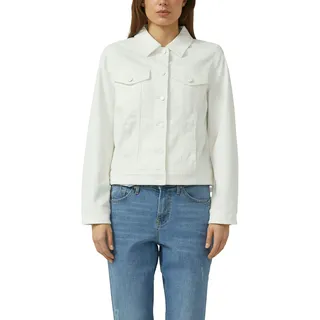 Jeansjacke S.OLIVER, Damen, Gr. 34, weiß, Denim/Jeans, Obermaterial: 98% Baumwolle, 2% Elasthan, unifarben, normal hüftlang, Rundhals, Jacken Jeansjacke, mit weißen Knöpfen