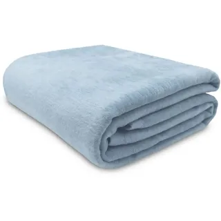 Zollner Kuscheldecke, 150x200 cm, 60% Baumwolle, 40% Polyacryl, Blau , Hellblau , Naturmaterialen , 150x200 cm , Oeko-Tex® Standard 100 , Heimtextilien, Wohntextilien, Decken, Kuscheldecken