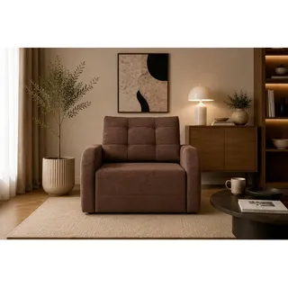Mid.you Schlafsessel , Braun , Kunststoff , 100x90x101 cm , Stoffauswahl, inklusive Armlehnen , Wohnzimmer, Sofas & Couches, Schlafsofas, Schlafsessel