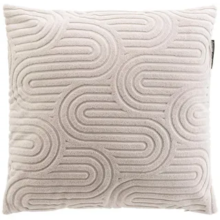 Douceur d ́intérieur Dekokissen Pila Plüschmuster 45/45 cm , Beige , Textil , 45x45 cm , Heimtextilien, Wohntextilien, Kissen, Zierkissen