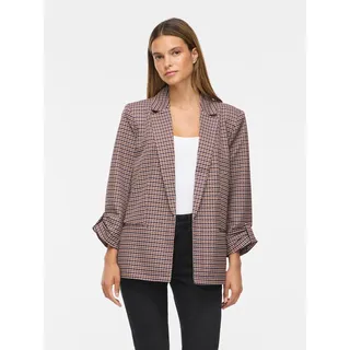 Vila Kurzblazer "VINICE 3/4 LOOSE BLAZER - NOOS" Materialmix, nuthatch aop:houndstooth port royale