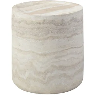 Skandinavischer Beistelltisch aus glasfaserverstärktem Kunststoff mit Travertin-Optik - Leicht & pflegeleicht