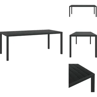 vidaXL Garten-Esstisch WPC Aluminium 185 x 90 x 74 cm Schwarz - Gartentische - Schwarz