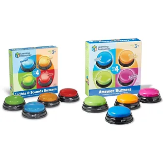 Learning Resources Lichter und Geräusche Summer (4 Stück) & Original Antwort-Buzzer (4 Stück), 19.6 x 19.6 x 5.1 cm