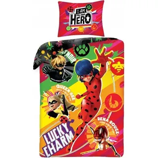 Miraculous Bettbezug Lucky Charm Ladybug 140 x 200 cm - Rot