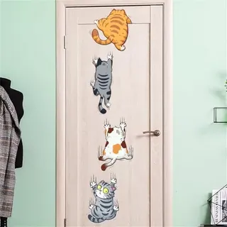 Wandtattoo, Kinderzimmer Katze Aufkleber, Süß Katzen Wandsticker, Katzen Sticker, Türaufkleber, Schlafzimmer Wanddeko Für Junge Mädchen