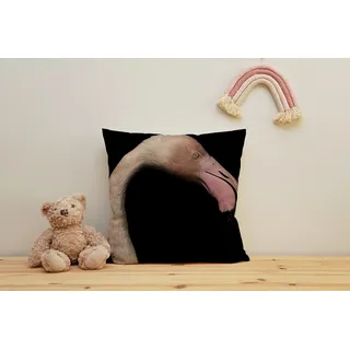Queence Kissenbezug Flamingo 40 x 40 cm Schwarz