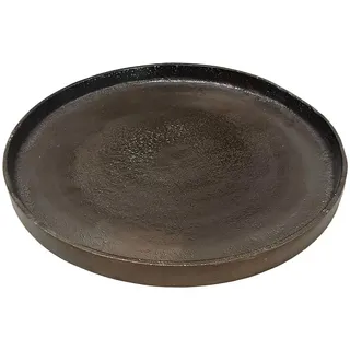 Ambia Home Kerzenteller , Anthrazit , Metall , Uni , rund , Lfgb, Handmade in India , handgemacht , Dekoration, Kerzen & Kerzenhalter, Teelichthalter