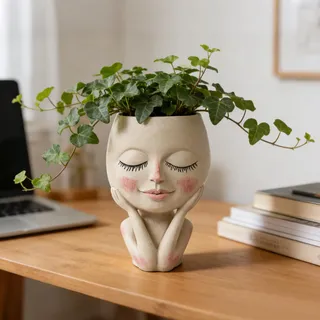 lifemet Gesicht Blumentopf-blumentopf Innen, Kopf Blumenübertopf, Flower Pot Für Im Freien, Kleine Blumentöpfe, Lustig Geschenke Für Frauen