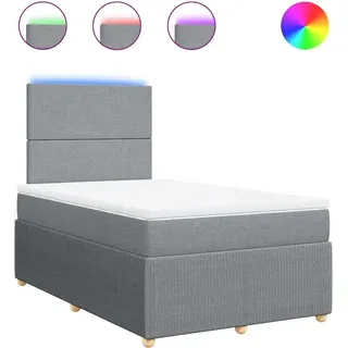 vidaXL Boxspringbett mit Matratze Hellgrau 120x190 cm Stoff - Grau