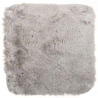 Brandsseller Sitzkissen Teppich 38 x 38 cm Lammfelloptik quadratisch Kunstfell Fellimitat Langflorteppich Lammfellauflage Schaffellimitat - Hellgrau