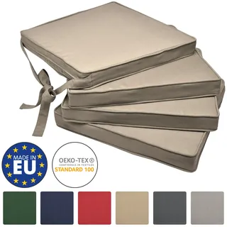 Beautissu Stuhlkissen 45 x 40 x 5 cm grau 4-tlg.