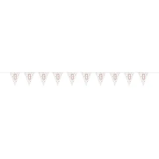 13. Geburtstags Wimpelbanner - 2,74 m - Glitzer-Roségold-Geburtstag