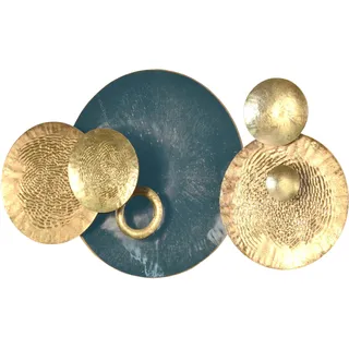 pajoma Wanddekoobjekt »Wanddekoration« Wandobjekt aus Metall, viele Kreise, goldfarben