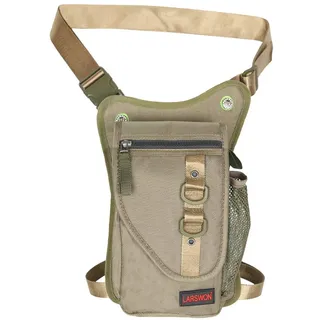 Larswon, Oberschenkeltasche – Taktische Hüfttasche für Motorrad, wasserdicht, Grün (Army Green), Medium, Leichtgewichtig