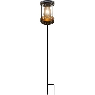 REV Ritter REV – Solarlampe Bronze für außen – Solarleuchte mit Erdspieß im Retro-Look – Solarlaterne perfekt für Garten, Terrasse & Balkon – IP44 spritzwassergeschützt – 83,5 cm Höhe