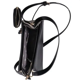 Rieker Damen Umhängetasche mit Tragegriff und zusätzlicher kleiner Tasche H1009, Farbe:Schwarz - Schwarz