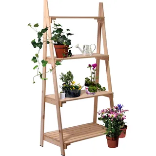 Dobar Blumenständer Blummentreppe 75 x 39 x 146 cm Beige