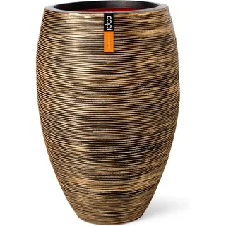 Capi Pflanzgefäß Elegant Deluxe Rib Ø 51 cm x 72 cm Gold-Schwarz