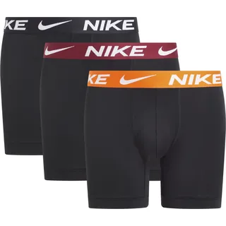 Nike Boxershorts Brief 3PK Unterwäsche, Blk-Safety Orange/Team Red/Blk, M, Herren