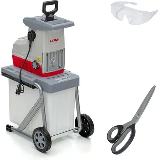 Ikra mogatec IKRA Elektro Gartenhäcksler Walzenhäcksler ILH 3000 A, starke 3.000W, inkl. Schere & Schutzbrille