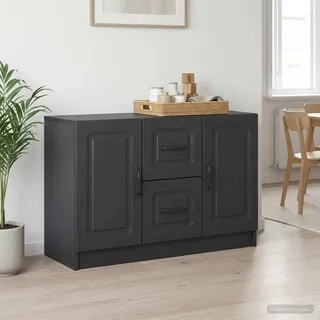 vidaXL Sideboard Schwarz 89 x 34,5 x 57 cm Holzwerkstoff - Schwarz