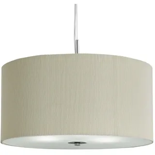 Drum Pleat Pendelleuchte 3-flammig Faltenschirm creme Ø60 cm Diffusor Milchglas - Beige