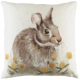 Evans Lichfield Woodland Kissen, Hase, Federfüllung, 43 x 43 cm, Weiß