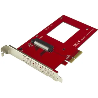 Startech StarTech.com U.2 auf PCIe Adapter für 2,5" NVMe SSD - SFF-8639 - x4 Rot