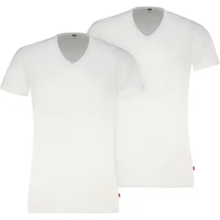 T-Shirt LEVI'S "LEVIS MEN V-NECK", Herren, Gr. S, weiß, Single Jersey, Obermaterial: 95% Baumwolle, 5% Elasthan, Basic hüftbedeckend, V-Ausschnitt, Shirts T-Shirt, mit V-Ausschnitt und kurzen Ärmeln