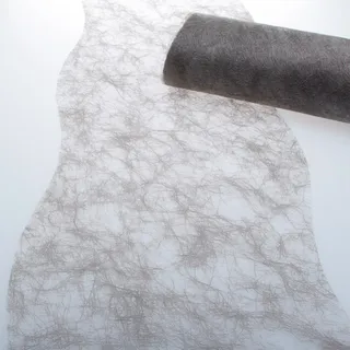 Deko AS GmbH Sizoflor Tischband Wellenschnitt anthrazit - Taupe ca. 25 cm Rolle 25 Meter 60W 026-R