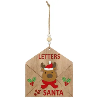 Weihnachten Brief für Santa Halter Holz Hängende Dekoration - Rentier Design