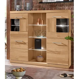 OTTO home Highboard Ribe 125 x 115 x 35 cm Beige/Braun
