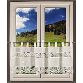 Querbehang "Drachensee" Gr. 1, beige (creme), B:120cm H:35cm, Wirkware, Polyester, HOSSNER - ART OF HOME DECO, Gardinen, Querbehang, m. Spitze