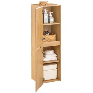 SoBuy BZR175-N Hochschrank Hängeschrank Aufbewahrungsschrank für Bad Badezimmerschrank schmaler Badschrank Hängend Regal Natur BHT ca. 35x120x30cm - Naturbelassen