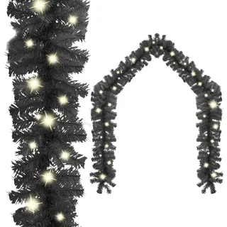 The Living Store Weihnachtsgirlande mit LED 20 m Schwarz - Schwarz