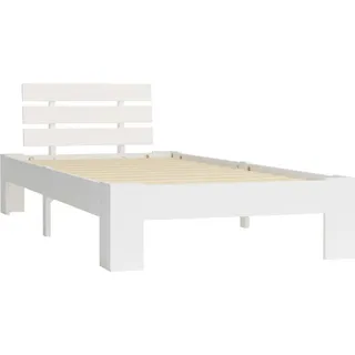 vidaXL Massivholzbett Weiß Kiefer 100x200 cm - Weiß