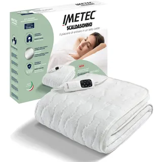 Imetec Adapto Recreo | Wärmeunterbett 150 x 80 cm, Schnellheizung, Konstante und individuelle Temperatur, Hypoallergenes, gestepptes, waschbares Gewebe, Made in Italy, Steuerung mit 6 Temperaturen