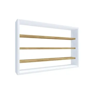 VCM Küchenregal 60 x 40 x 10 cm Weiß/Honigeiche