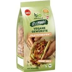 biozentrale it's veggie! Vegane Gewürzte Filetstreifen – 6 x 100g I Hoher Proteingehalt I Schnell und einfach zubereitet I Nachhaltig verpackt I Jede 100g Packung ergibt 220g.