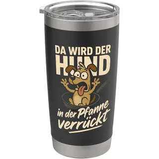 Hund Spruch Lustig Geschenkidee Tier Zitat Wortspiel Doppelwandiger Edelstahl-Thermobecher
